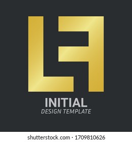 Letra inicial LF, FL, icono de logotipo F & L Plantilla de diseño creativo