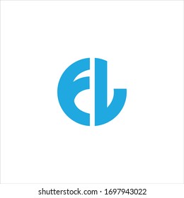 Initial letter lf or fl logo vector design