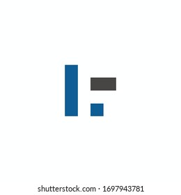 Initial letter lf or fl logo design template