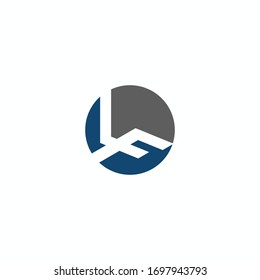 Plantilla de diseño de logotipo de carta inicial de lf o fl