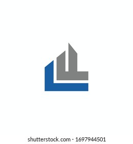 Initial letter lf or fl logo vector design template