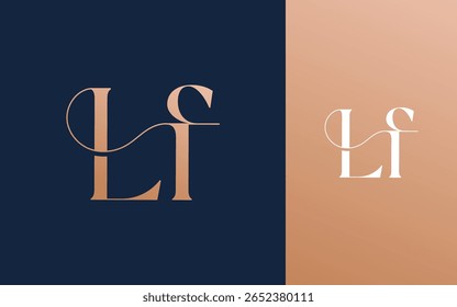 Initial letter LF FL logo design vector illustration for couple, wedding, and business