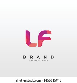 Initial letter LF logo with colorful background, letter combination logo design for creative industry, web, business and company. - Vector