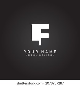 Logotipo de carta inicial LF - Logotipo comercial sencillo para alfabetos L y F