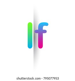Initial Letter LF Lowercase Logo green, pink and Blue, Modern and Simple Logo Design.
