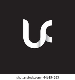 initial letter lf modern linked circle round lowercase logo white black