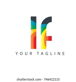 Initial Letter LF Rounded Design Logo