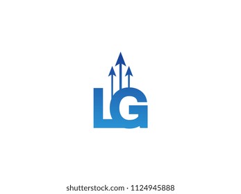 Initial Letter LG Arrow Chart Finance Business