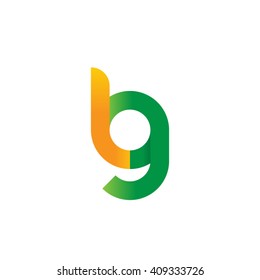 initial letter lg linked round lowercase logo orange green