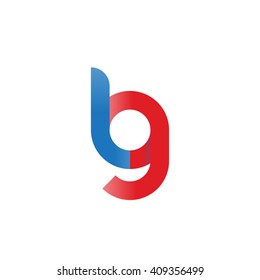 initial letter lg linked round lowercase logo blue red