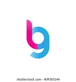 initial letter lg linked round lowercase logo pink blue
