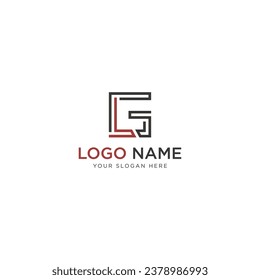 initial letter LG logo design template vector stock
