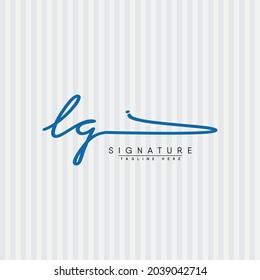 Initial Letter LG Logo - handgeschriebenes Signature-Logo