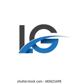 initial letter LG logotype company name colored blue and grey swoosh design. vector logo for business and company identity.
