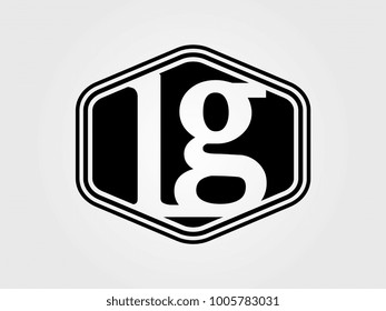 Initial letter lg lowercase logo minimalist black