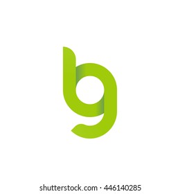 initial letter lg modern linked circle round lowercase logo green