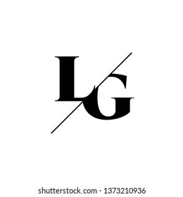 Initial Letter LG Monogram Sliced. Logo template isolated on white background
