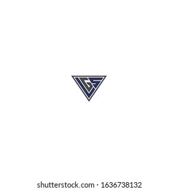 Initial letter LGS triangle monogram cool modern logo