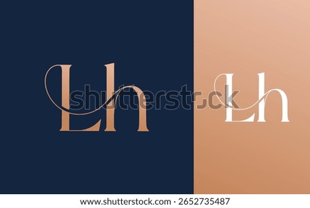 Initial letter LH HL logo design vector illustration for couple, wedding, and business