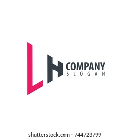 Initial Letter LH Linked Triangle Design Logo