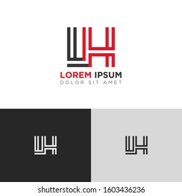 Initial Letter LH linked uppercase overlap modern logo design template. Suitable for business, consulting group company