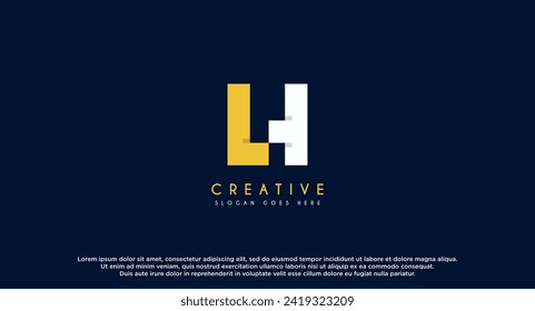 Initial Letter LH logo design vector illustration.