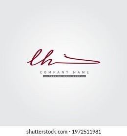 Initial Letter LH Logo - Hand Drawn Signature Logo