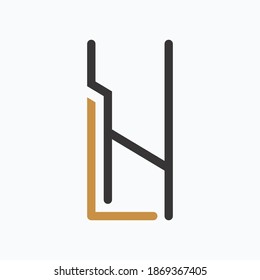 Letra inicial logotipo LH o plantilla de diseño vectorial del logotipo HL