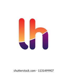 Initial Letter LH Logo Lowercase, colorful logotype Modern and Simple Logo Design.
