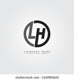 Logotipo de la carta inicial LH - Logotipo comercial mínimo para los alfabetos L y H