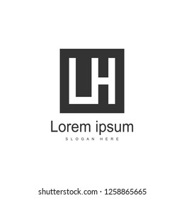 Initial Letter LH Logo template design. Minimalist letter logo vector design