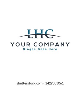 Initial letter LHC, overlapping movement swoosh horizon logo company design inspiration in blue and gray color vector