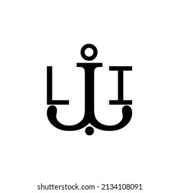 Initial letter LI anchor simple logo.