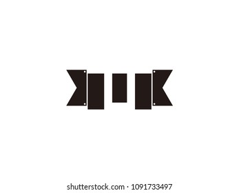 Initial letter li black ribbon logo design