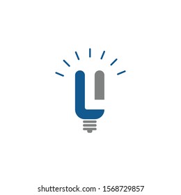 initial letter LI bulb logo vector