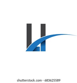 initial letter LI logotype company name colored blue and grey swoosh design. vector logo for business and company identity.
