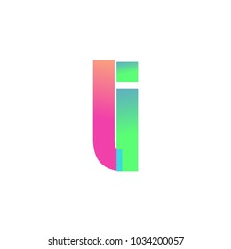 Initial Letter LI Lowercase Logo green, pink and Blue, Modern and Simple Logo Design.