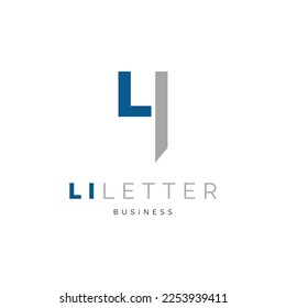 Initial Letter LI or Number 4 Icon Logo Design Template