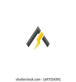 A initial letter Lightning Logo vector  illustration design