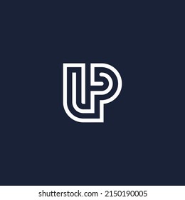 initial letter UP line logo