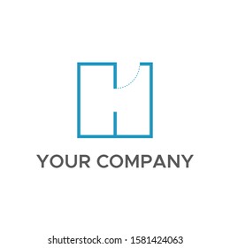 Initial Letter Line sketch of house logo design