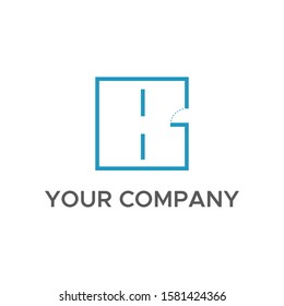 Initial Letter Line sketch of house logo design