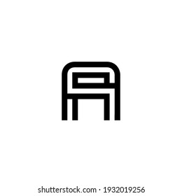 initial letter a line stroke logo modern