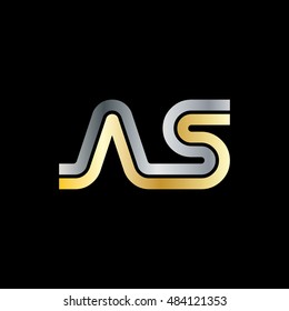 Initial Letter AS Linked Capital Logo Silver Gold
