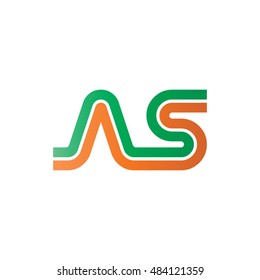 Initial Letter AS Linked Capital Logo Green Orange