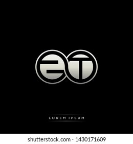 initial letter linked circle capital monogram logo modern template silver color edition