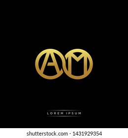 AM initial letter linked circle capital monogram logo modern template