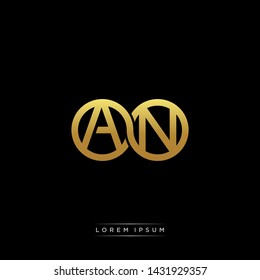 AN initial letter linked circle capital monogram logo modern template