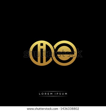IE initial letter linked circle capital monogram logo modern template