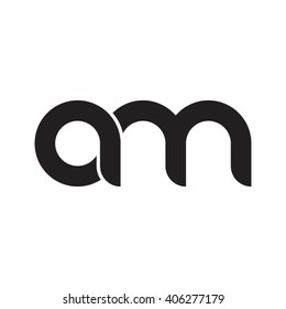 initial letter am linked circle lowercase monogram logo black